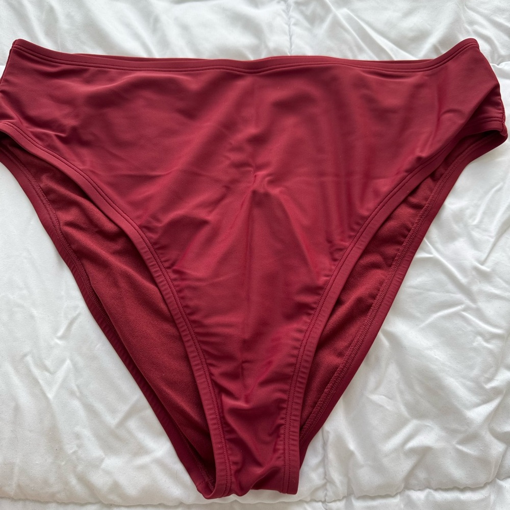 Shade & Shore One Shoulder Floret Detail Swimsuit, High Waist XL Top & Bottom - Picture 4 of 5